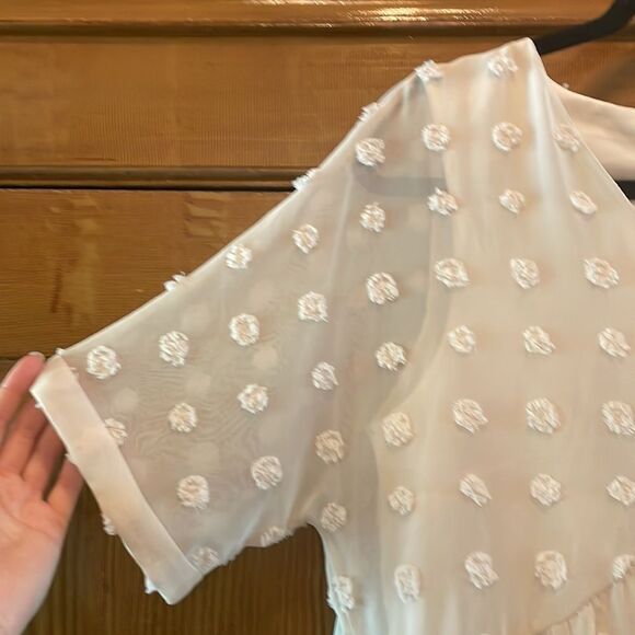 Ecowish Baby Doll Swiss Dot Mini Dress Medium - Picture 5 of 7